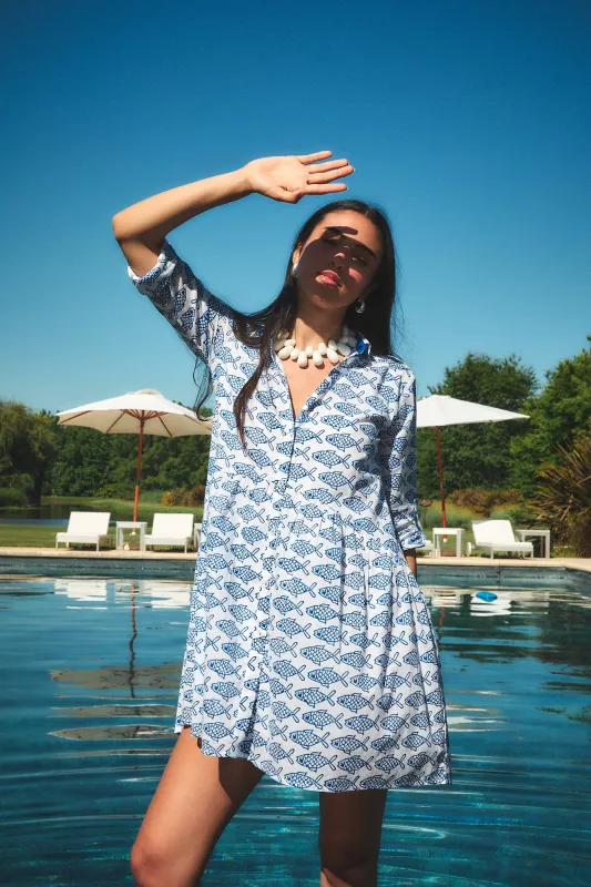 DEAUVILLE SHORT DRESS COI BLUE made by Ro's Garden