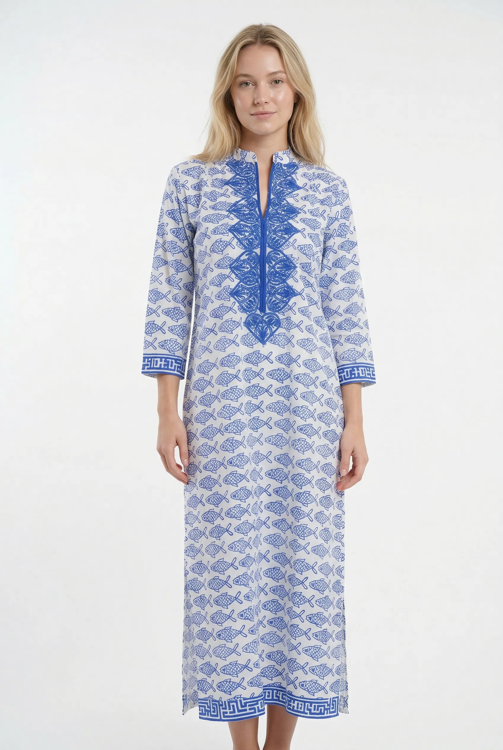CLORINDA LONG KURTA COI BLUE sold by Ro's Garden product image thumbnail 3