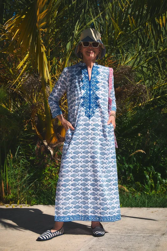 CLORINDA LONG KURTA COI BLUE made by Ro's Garden