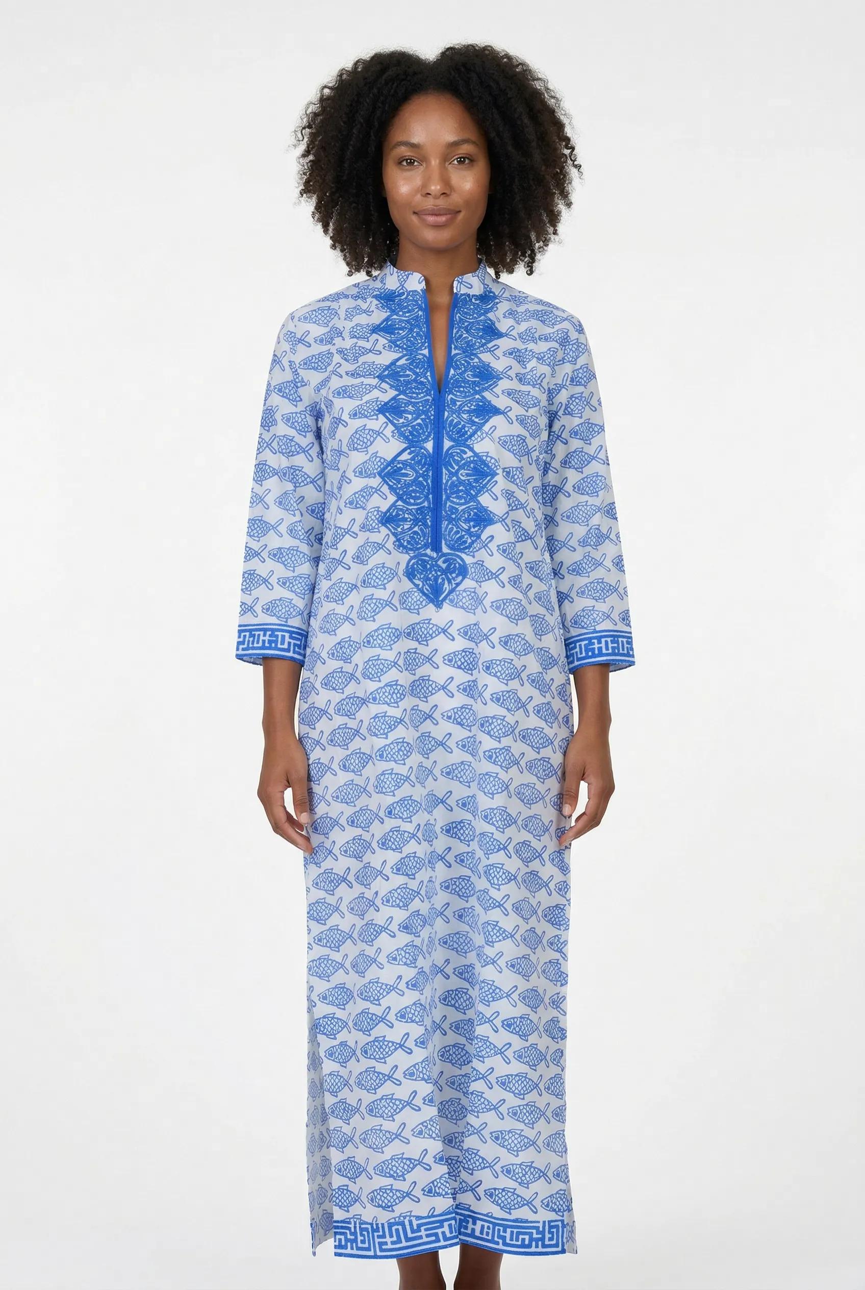 CLORINDA LONG KURTA COI BLUE sold by Ro's Garden product image thumbnail 4