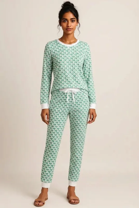 PIPPA WOMEN'S PAJAMA SET SQUIRT CARIBBEAN made by Ro's Garden