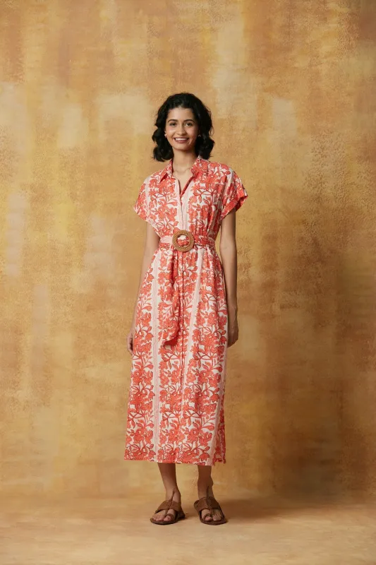 CATHERINE MIDI DRESS SERENDIPIA ORANGE made by Ro's Garden