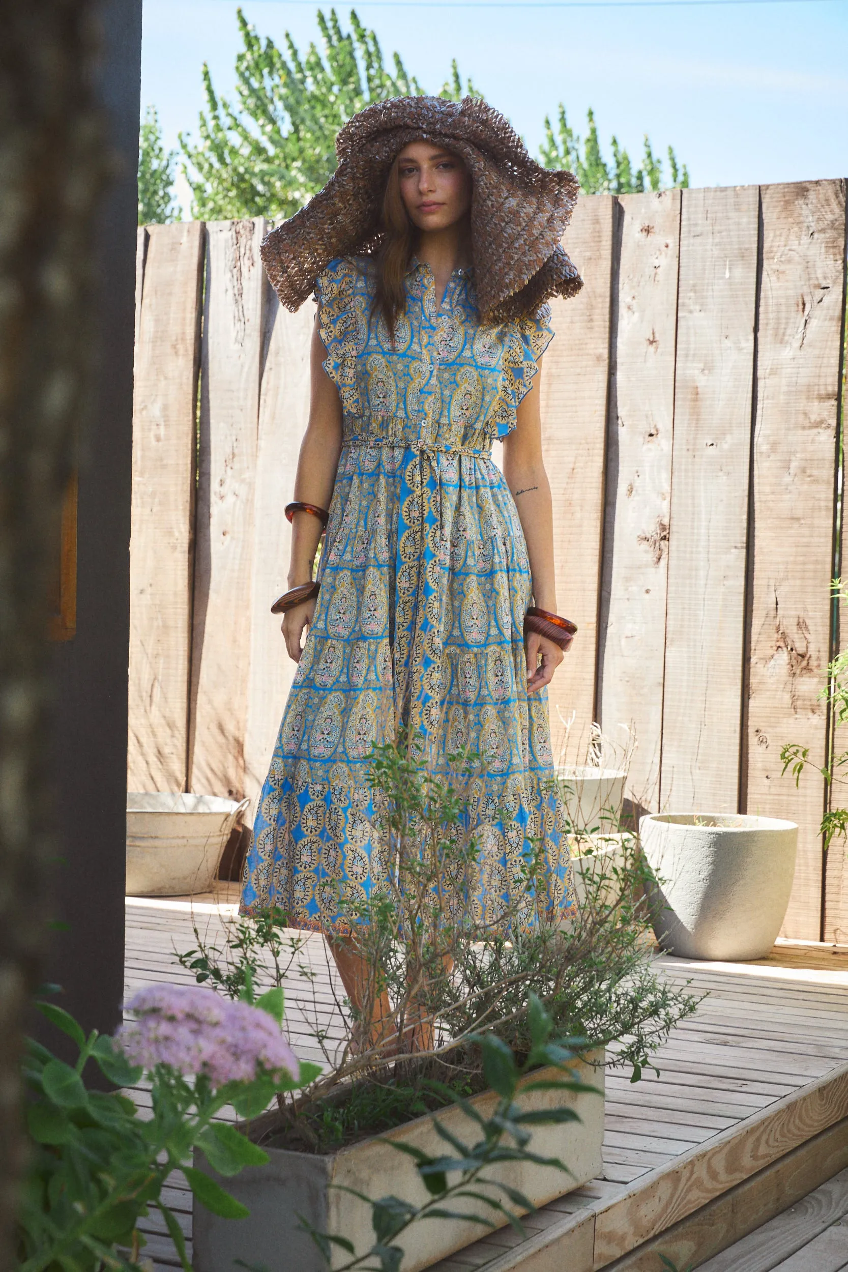 ERNESTINE MAXI DRESS ZAHARA BLUE sold by Ro's Garden product image thumbnail 5