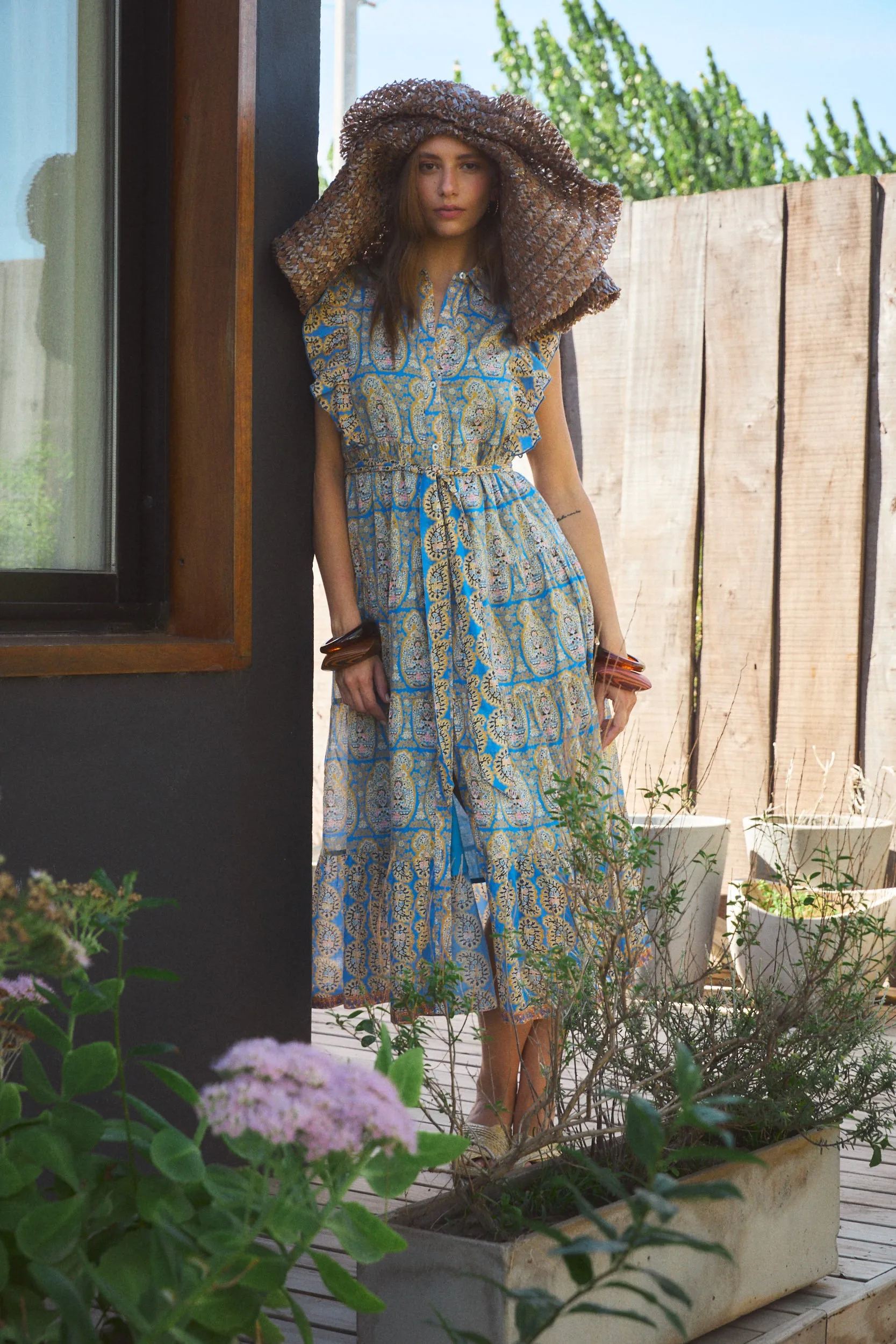 ERNESTINE MAXI DRESS ZAHARA BLUE sold by Ro's Garden