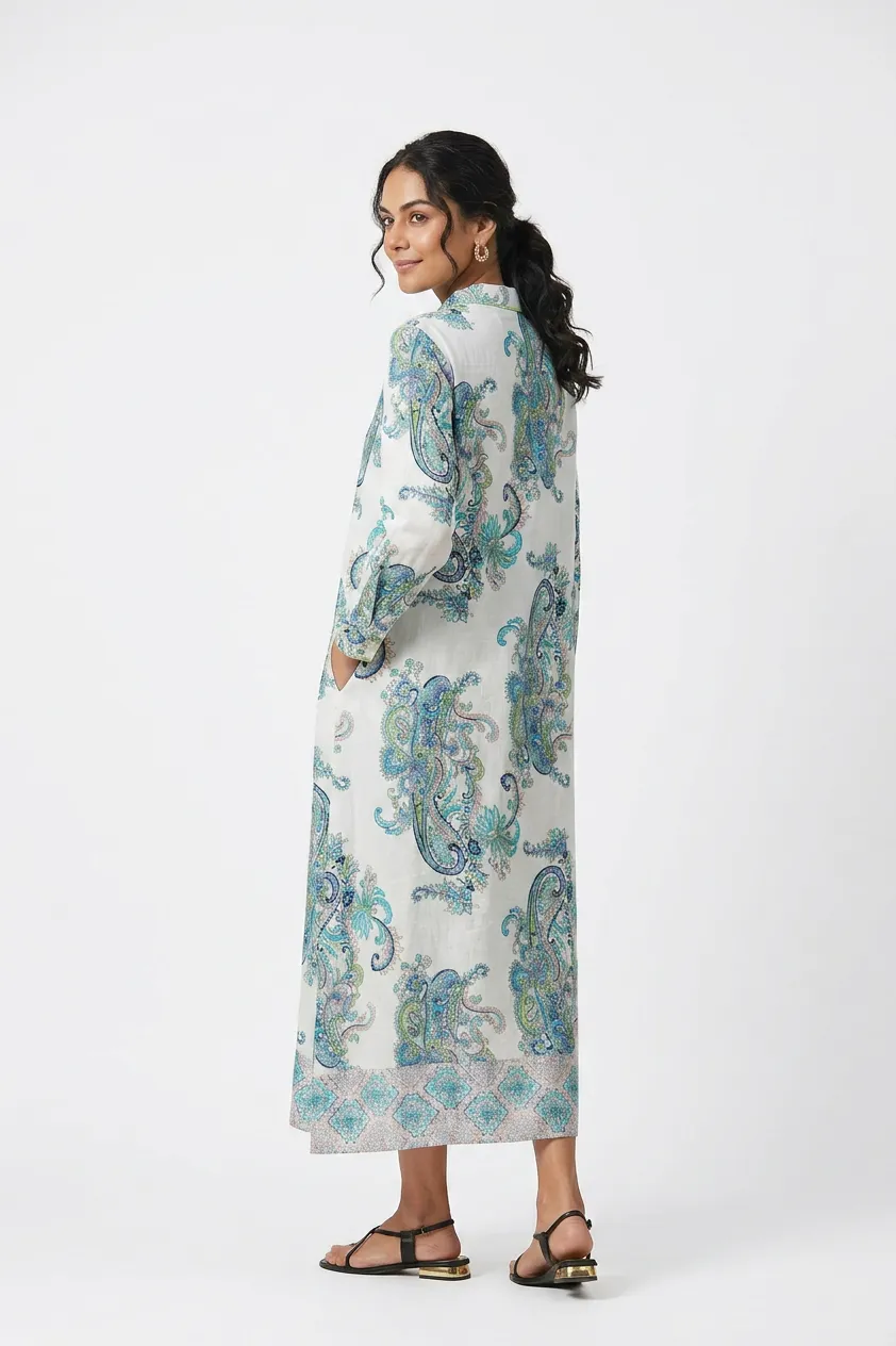 FARRAH LONG KURTA ADESSA GREEN sold by Ro's Garden product image thumbnail 2