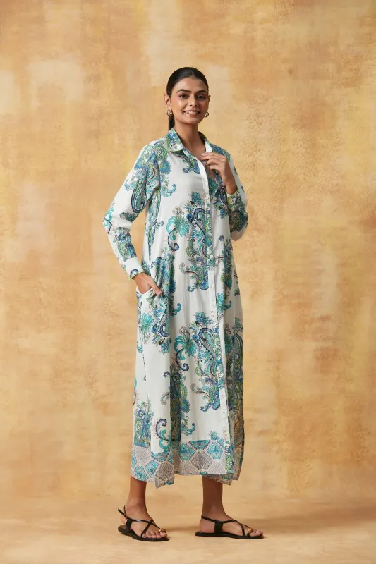 FARRAH LONG KURTA ADESSA GREEN made by Ro's Garden