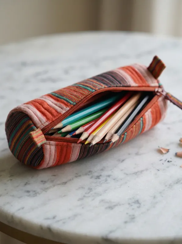 PENCIL POUCH MARES PINK made by Ro's Garden