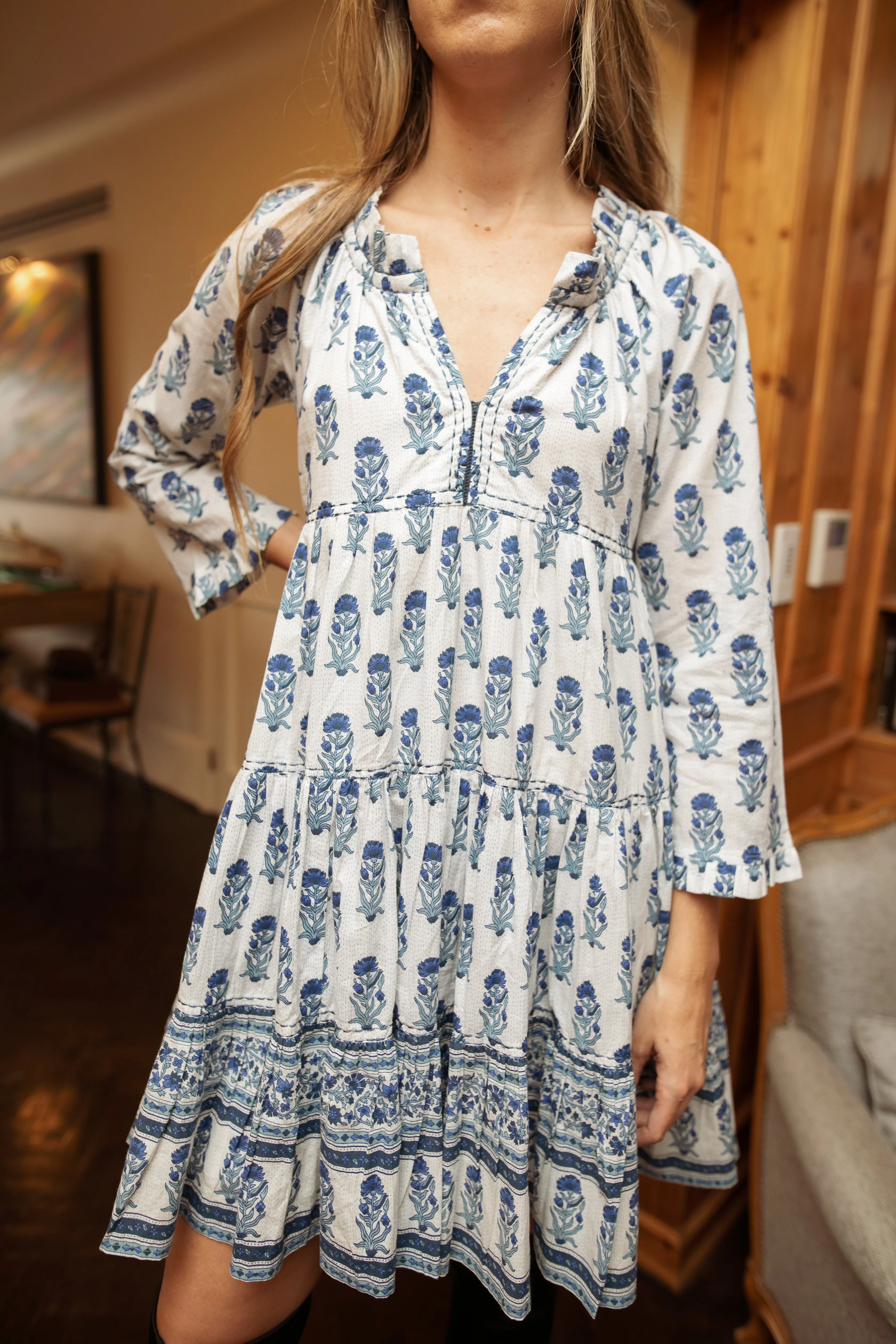 SADIE SHORT DRESS VISHNU BLUE sold by Ro's Garden product image thumbnail 2