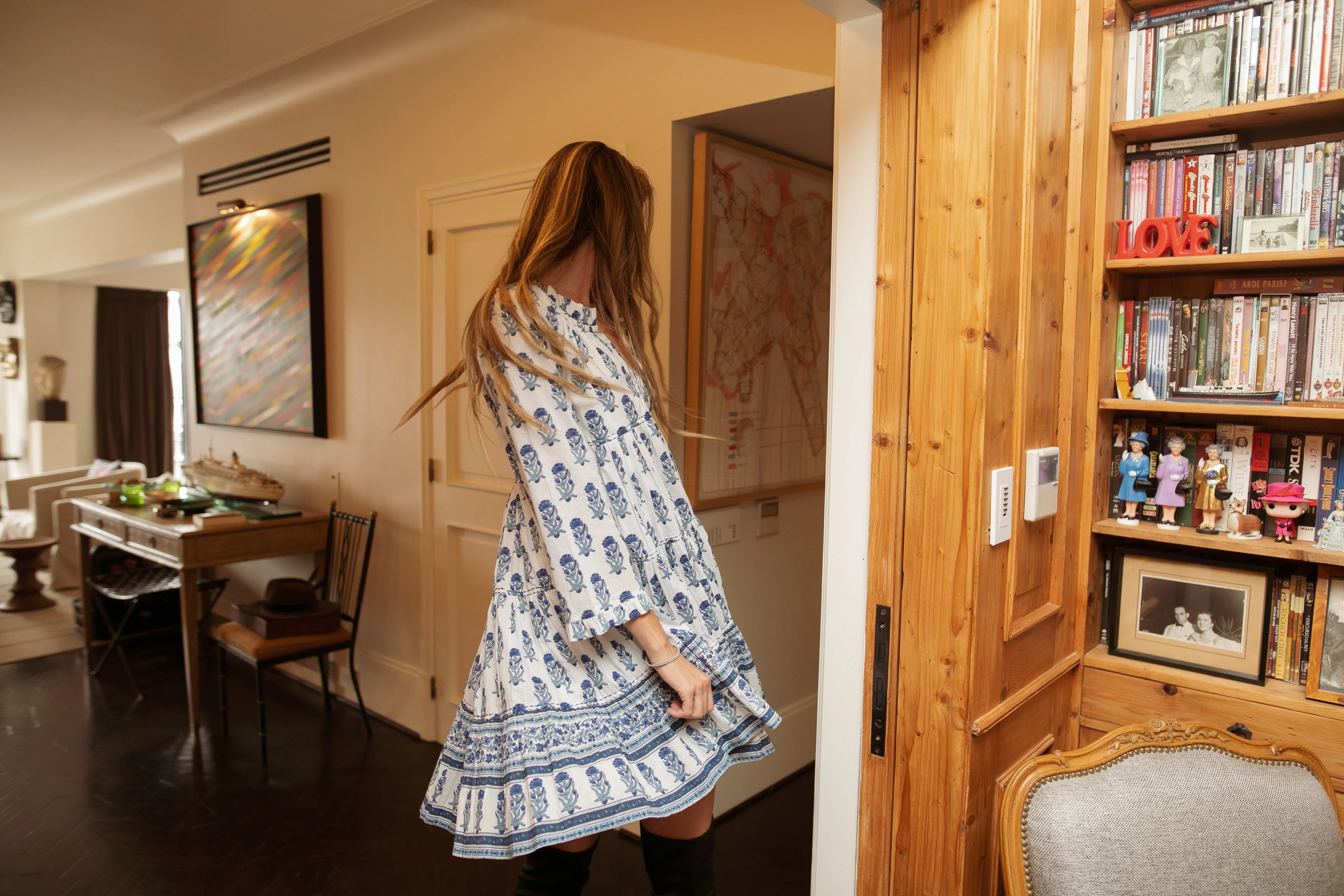 SADIE SHORT DRESS VISHNU BLUE sold by Ro's Garden