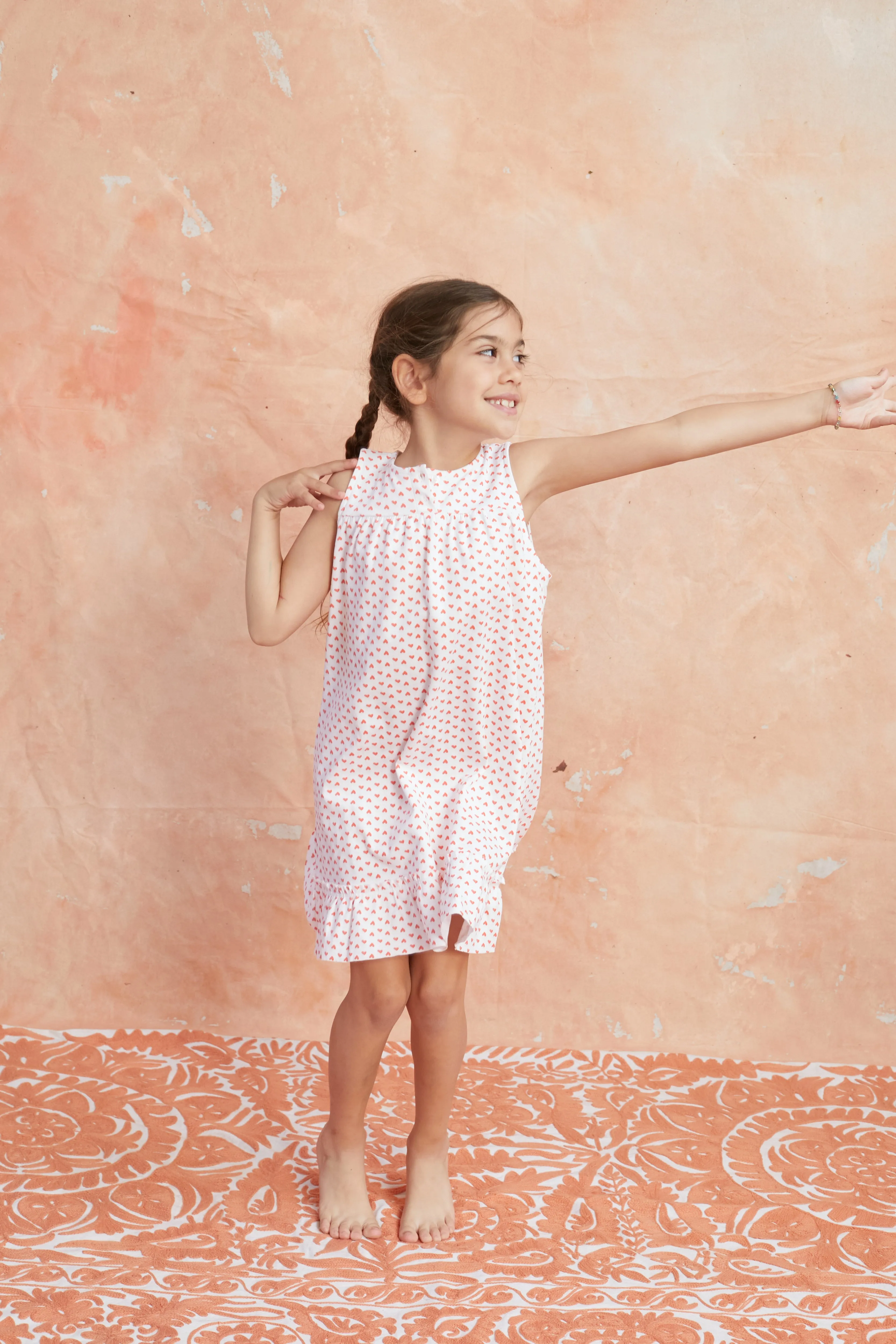 LOUISE GIRLS LOUNGE DRESS AMOUR RED sold by Ro's Garden product image thumbnail 3