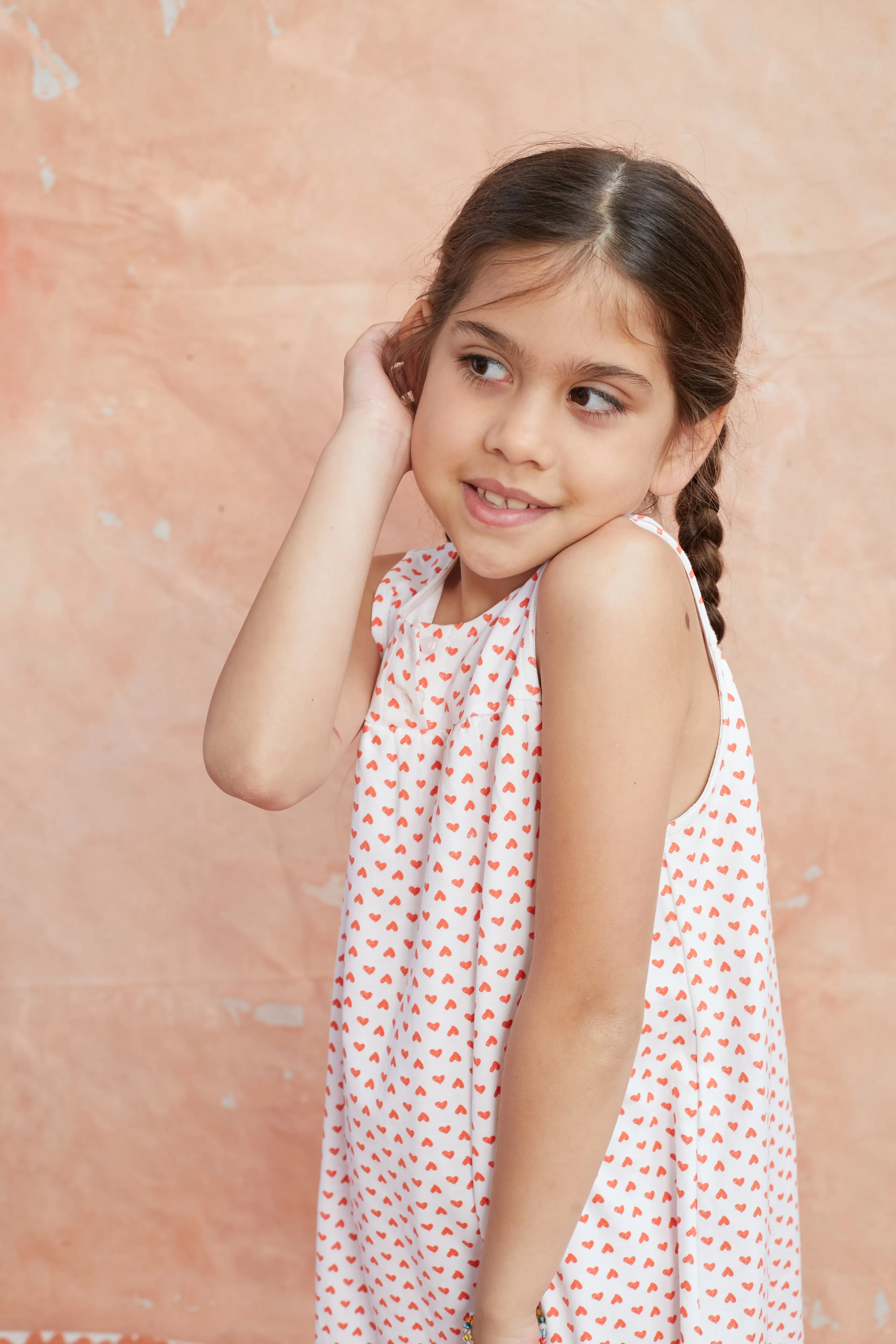 LOUISE GIRLS LOUNGE DRESS AMOUR RED sold by Ro's Garden product image thumbnail 4