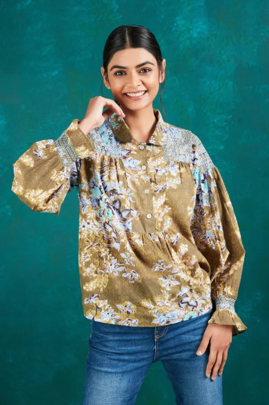 IBIZA SHIRT GERMAINE OCHRE sold by Ro's Garden