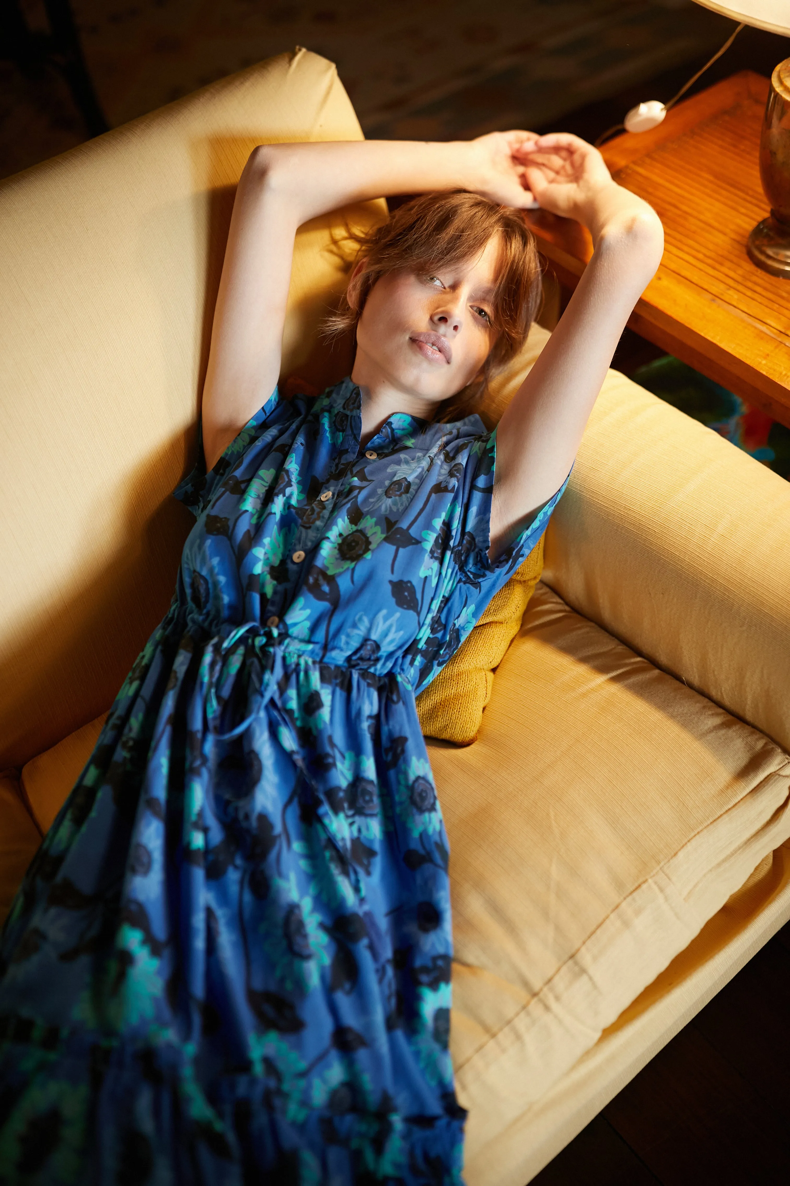 MUMI MIDI DRESS ORTENSIA BLUE sold by Ro's Garden