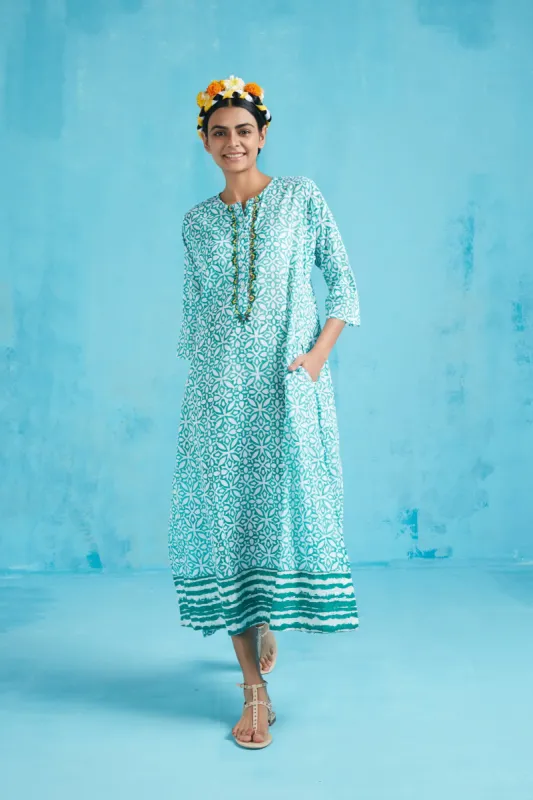 EMBRIODERED KURTA LONG KURTA CORDOBA GREEN sold by Ro's Garden