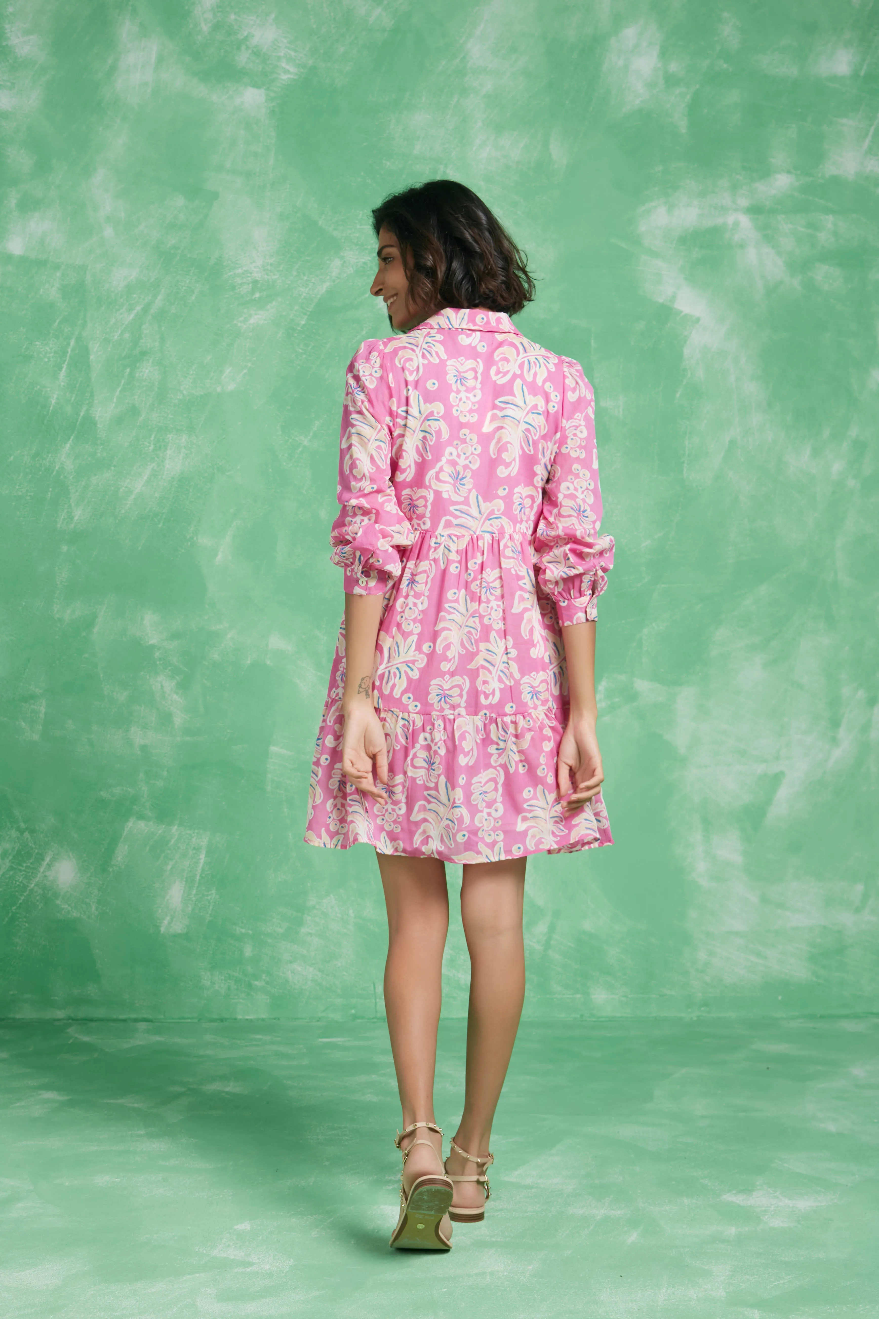ROMY SHORT DRESS KAZO PINK sold by Ro's Garden product image thumbnail 3