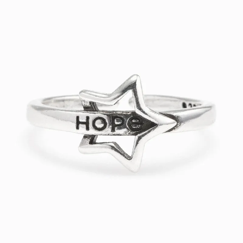 "Never lose hope" Ajustable Star Ring made by SARAH'S WHISPER