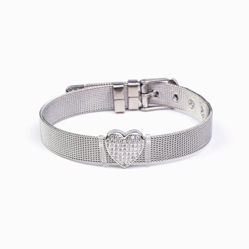 To My Granddaughter "I am always here for you" Simple Heart Bracelet Band sold by SARAH'S WHISPER