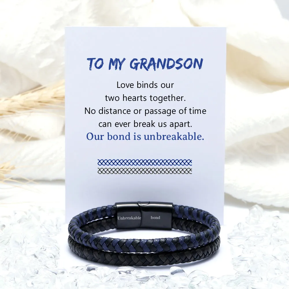 To My Grandson "Unbreakable bond" Rope Bracelet sold by SARAH'S WHISPER product image thumbnail 2