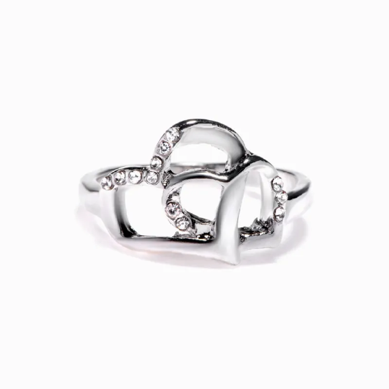 To My Granddaughter "Always in my heart" Double Heart Ring sold by SARAH'S WHISPER