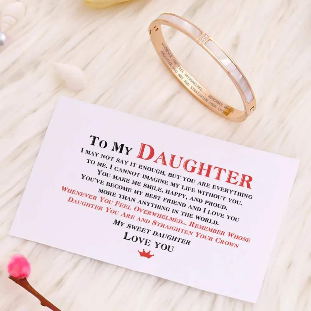 To My Daughter "Whenever You Feel Overwhelmed... Remember Whose Daughter You Are and Straighten Your Crown" Bracelet sold by SARAH'S WHISPER product image thumbnail 3
