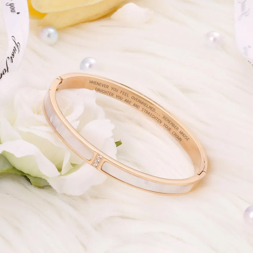 To My Daughter "Whenever You Feel Overwhelmed... Remember Whose Daughter You Are and Straighten Your Crown" Bracelet sold by SARAH'S WHISPER product image thumbnail 5