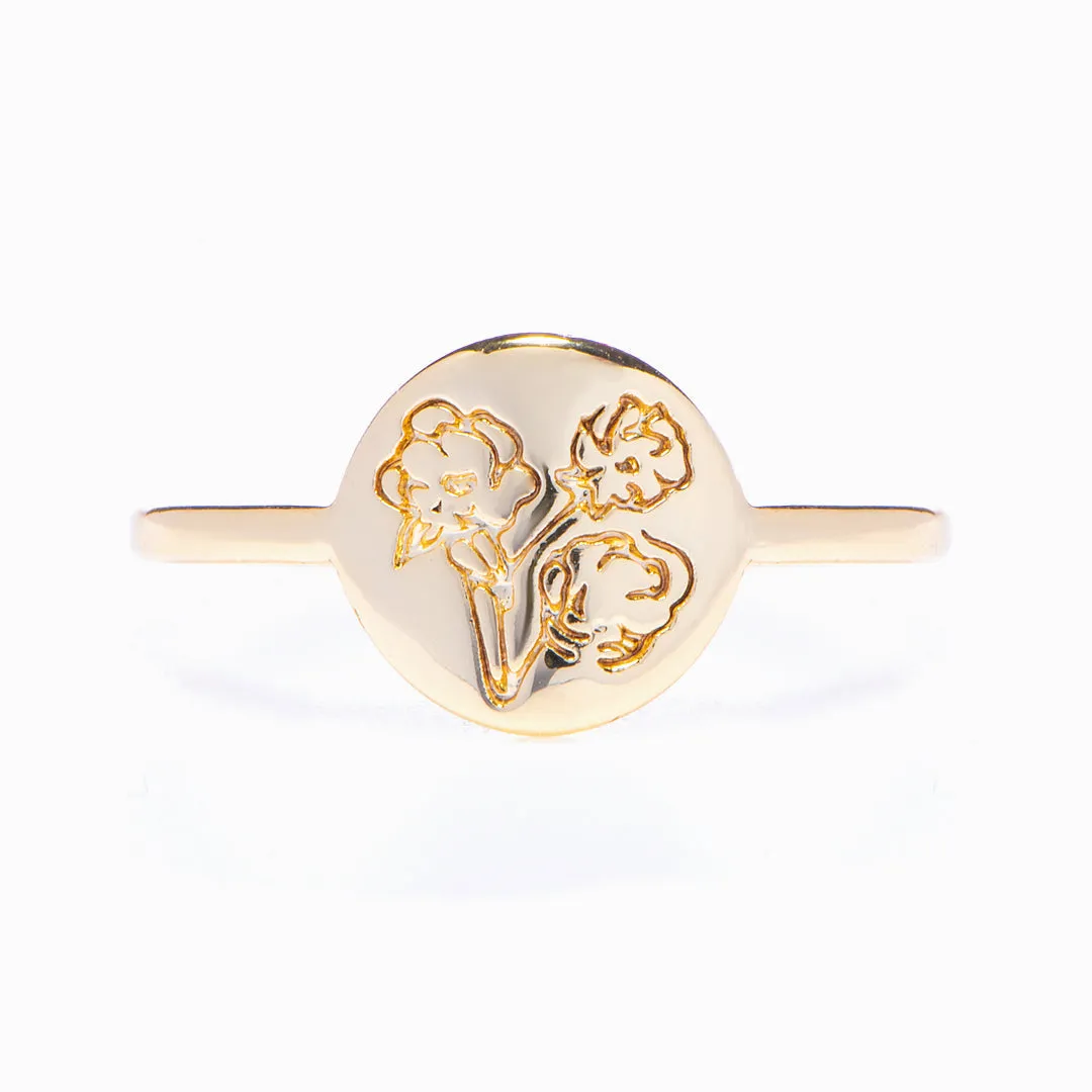 To My Mother "You deserve all the flowers" Flower Ring sold by SARAH'S WHISPER