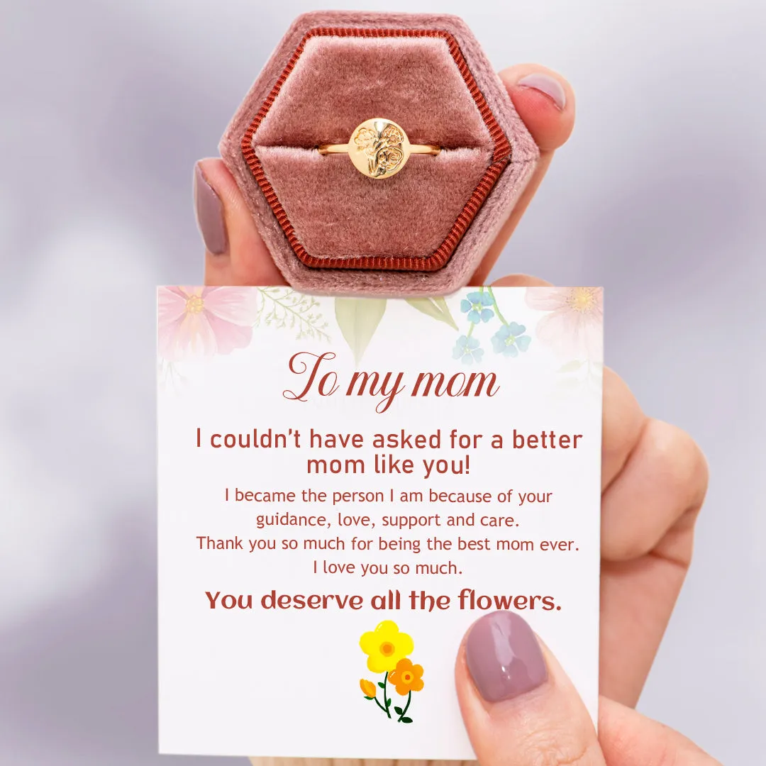 To My Mother "You deserve all the flowers" Flower Ring sold by SARAH'S WHISPER product image thumbnail 2