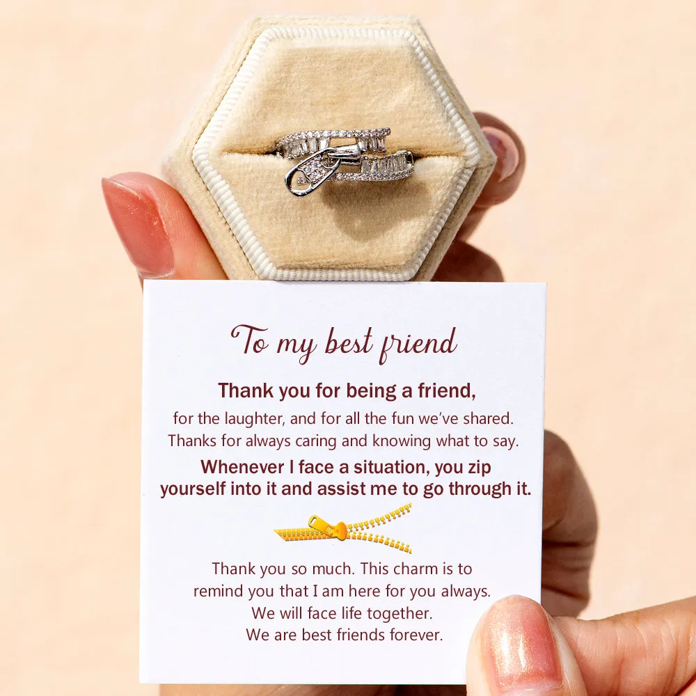 To My Best Friend "Thank you being a friend." Zip Ring sold by SARAH'S WHISPER product image thumbnail 2