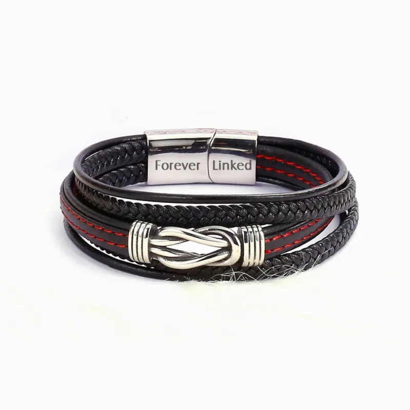To My Grandson "Forever Linked Together" Leather Braided Bracelet sold by SARAH'S WHISPER