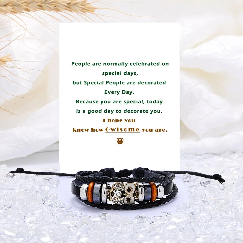 "I hope you know how Owlsome you are." Owl-Inspired Bracelet sold by SARAH'S WHISPER product image thumbnail 2