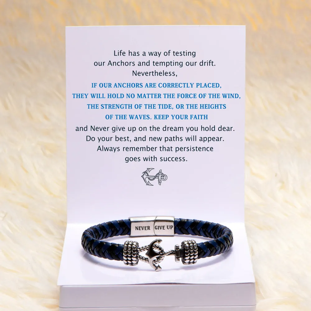 "Persistence Goes with Success" Anchor Bracelet sold by SARAH'S WHISPER product image thumbnail 2