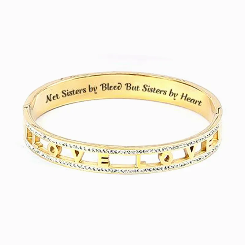 For My Best Friend "Not Sisters by Blood But Sisters by Heart" Hollow-Carved Bracelet sold by SARAH'S WHISPER