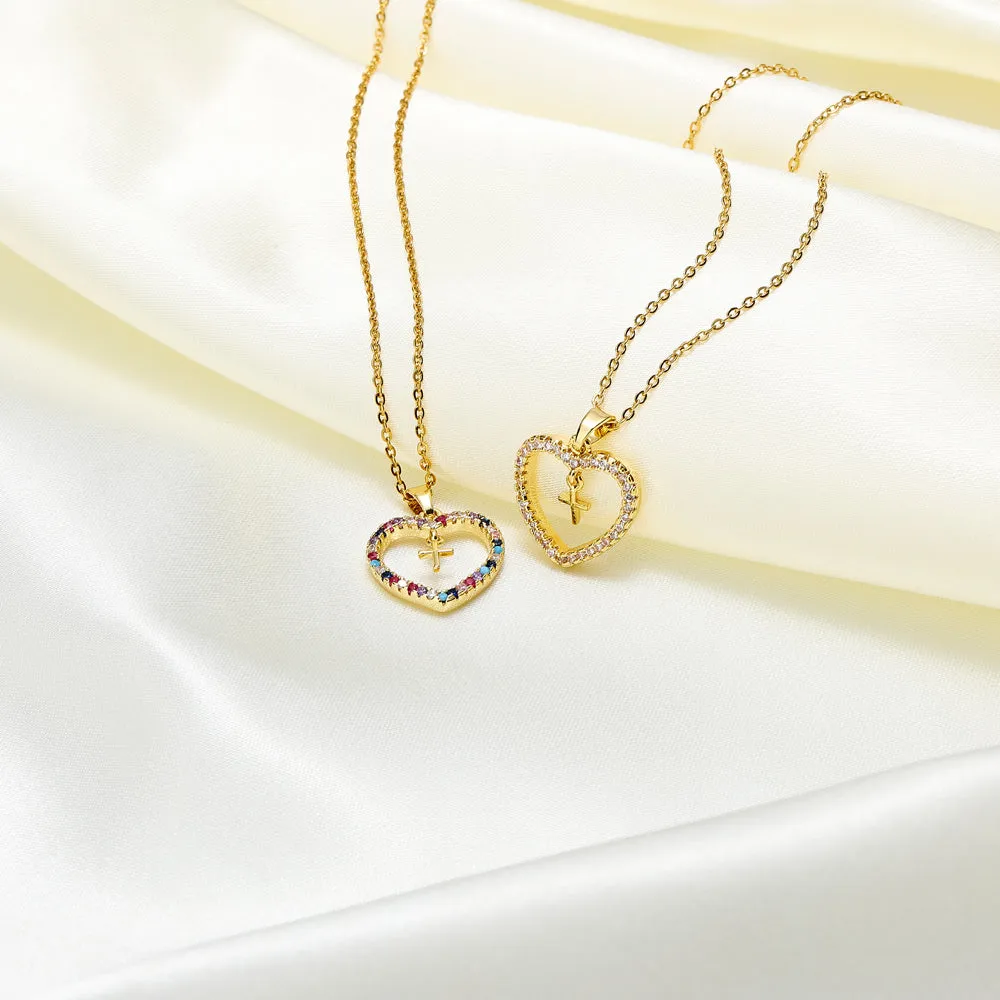 To My Daughter "God loves you" Cross Heart Necklace sold by SARAH'S WHISPER product image thumbnail 5