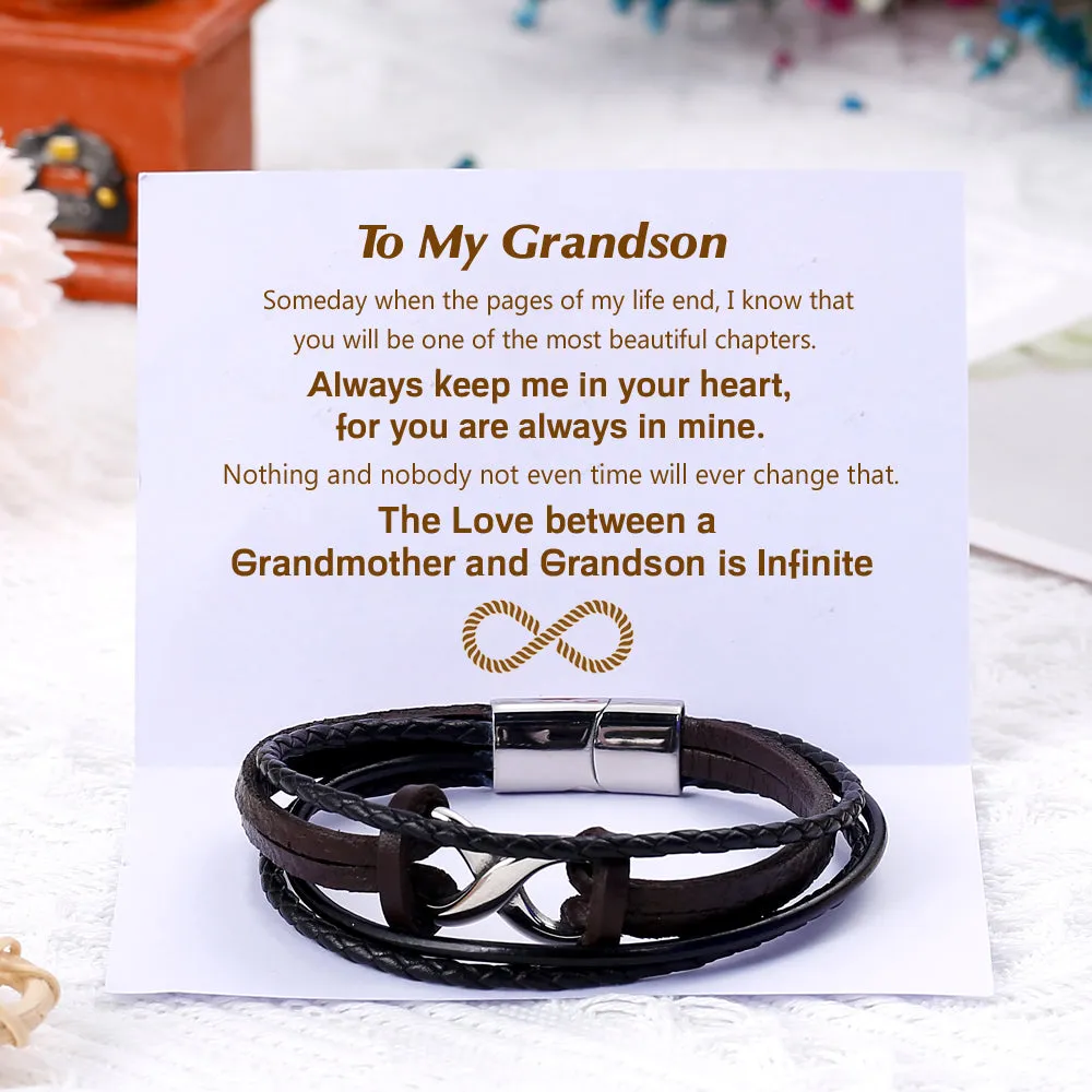 To My Grandson "Infinite Love" Infinite Knot Bracelet sold by SARAH'S WHISPER product image thumbnail 2
