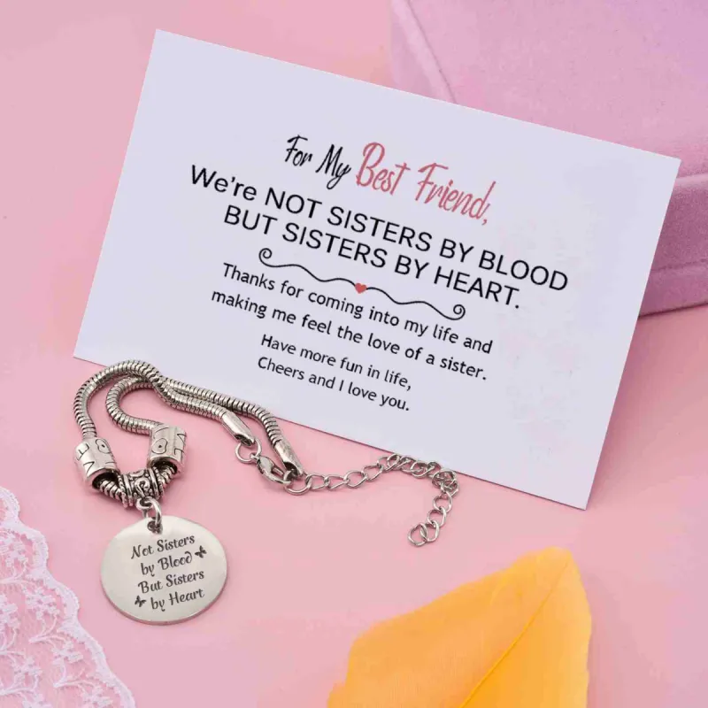 [CUSTOM NAMES] For My Best Friend "Not SISTERS BY BlOOD BUT SISTERS BY HEART" Bracelet sold by SARAH'S WHISPER