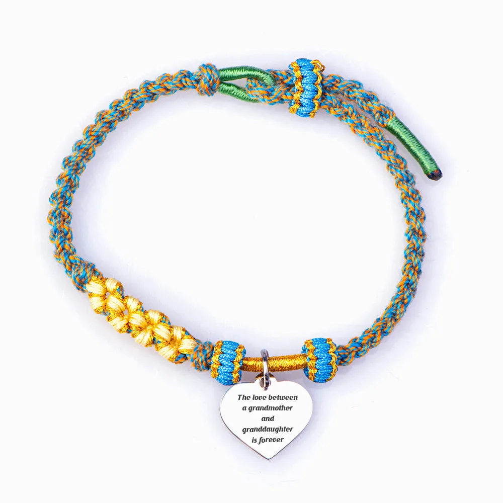 To My Granddaughter "A link that can never be undone" Handmade Braided Bracelet sold by SARAH'S WHISPER product image thumbnail 4