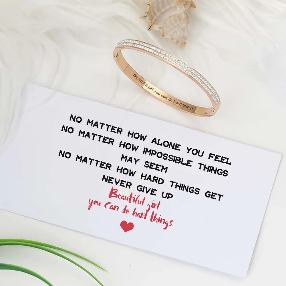 "Beautiful girl you can do hard things" Bracelet sold by SARAH'S WHISPER product image thumbnail 4