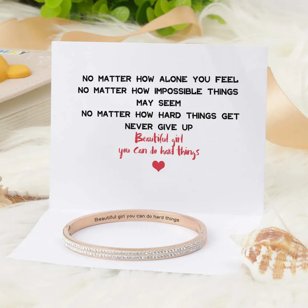 "Beautiful girl you can do hard things" Bracelet sold by SARAH'S WHISPER product image thumbnail 3