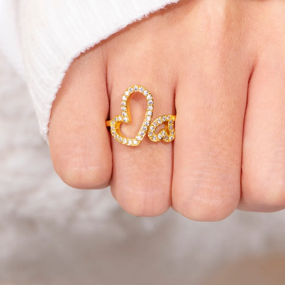 To My Granddaughter "I will always be beside you." Double Heart Ring sold by SARAH'S WHISPER product image thumbnail 3