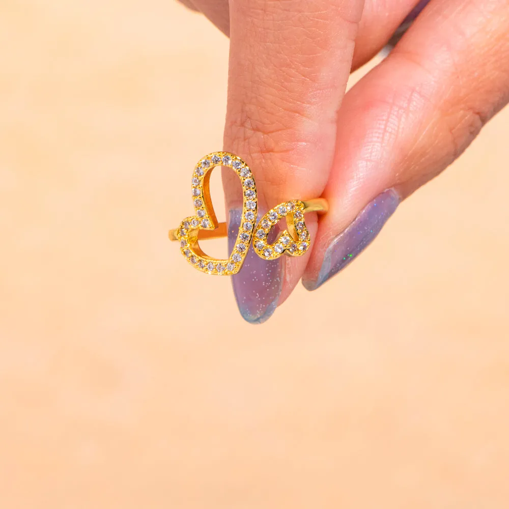 To My Granddaughter "I will always be beside you." Double Heart Ring sold by SARAH'S WHISPER product image thumbnail 4