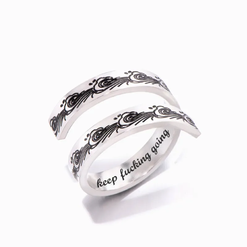 "Keep going. One day you will reach your destination." Adjustable Ring sold by SARAH'S WHISPER