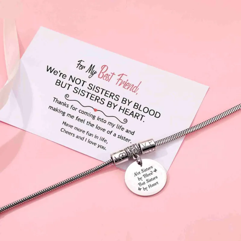 [CUSTOM NAMES] For My Best Friend "Not SISTERS BY BlOOD BUT SISTERS BY HEART" Bracelet sold by SARAH'S WHISPER