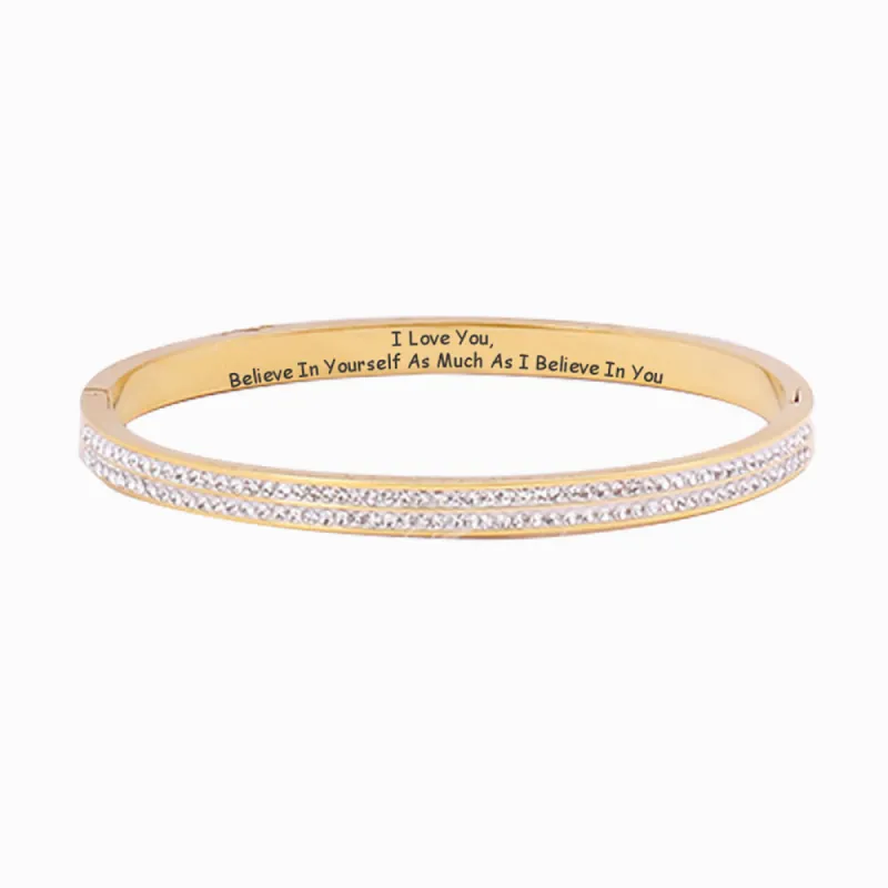 To My GRANDDAUGHTER "I Love You, Believe In Yourself As Much As I Believe In You" Bracelet [💞 Bracelet +💌 Gift Card + 🎁 Gift Box + 💐 Gift Bouquet] made by SARAH'S WHISPER