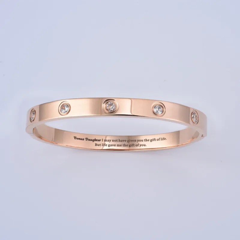 To My Bonus Daughter "Bonus Daughter I may not have given you the gift of life but life gave me the gift of you." Bracelet sold by SARAH'S WHISPER