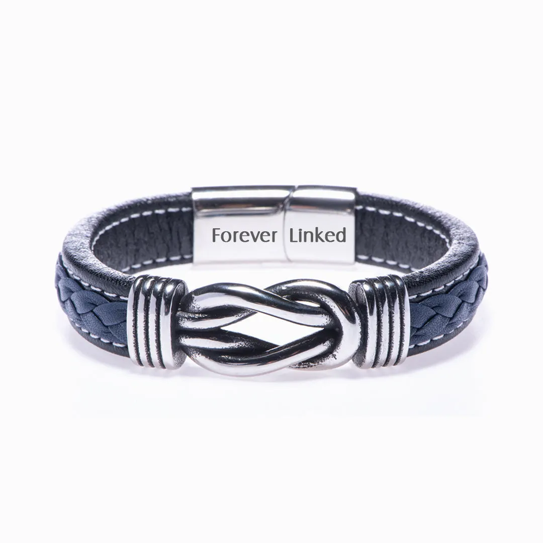 To My Grandson "A Powerful Bond" Leather Braided Bracelet sold by SARAH'S WHISPER product image thumbnail 3