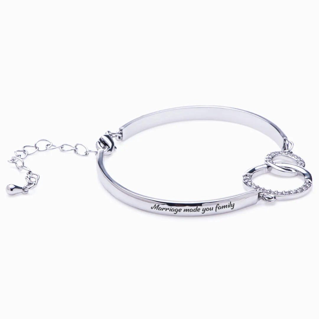 To My Daughter-in-law "Marriage made you family, love made you my daughter" Double Ring Bracelet sold by SARAH'S WHISPER product image thumbnail 2