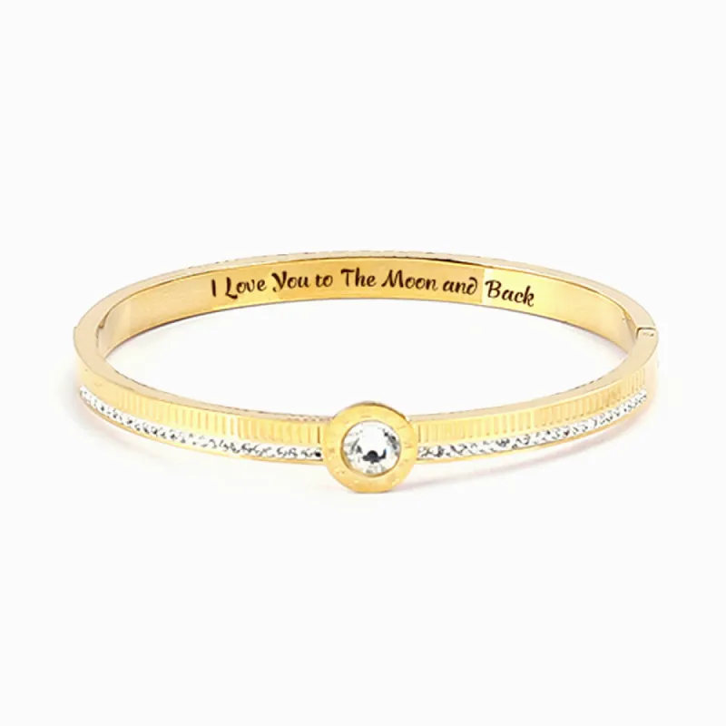 To My Daughter "I Love You to The Moon and Back" Rome Number Bracelet [💞 Bracelet +💌 Gift Card + 🎁 Gift Bag + 💐 Gift Bouquet] sold by SARAH'S WHISPER