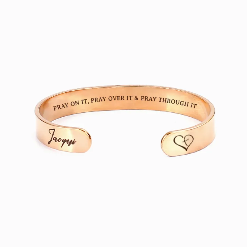 [Custom Name] To My Daughter "PRAY ON IT, PRAY OVER IT & PRAY THROUGH IT" Cross Bracelet sold by SARAH'S WHISPER