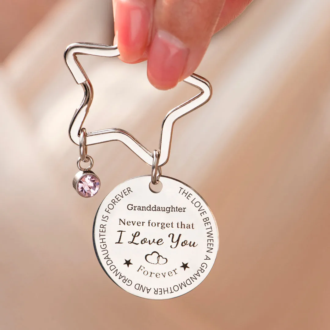 To My Granddaughter "Always keep me in your heart, for you are always in mine" Star Key Ring sold by SARAH'S WHISPER product image thumbnail 3