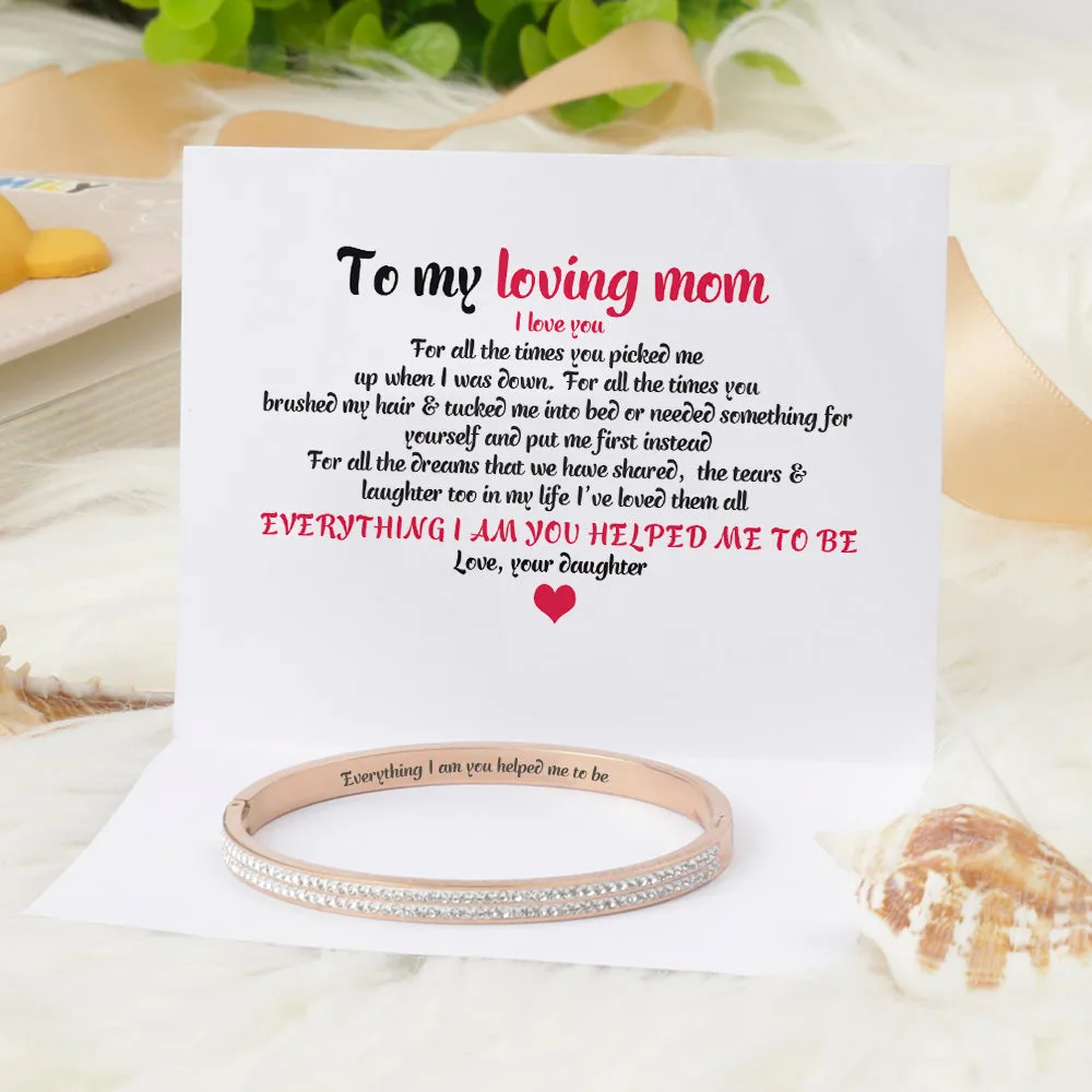 To my loving mom "Everything I am you helped me to be" Bracelet sold by SARAH'S WHISPER product image thumbnail 2